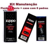 Zippo Original - Kit Com Fluído +1 Pavio + Case C/ 6 Pedras